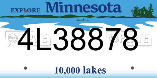 4L38878 Minnesota License Plate