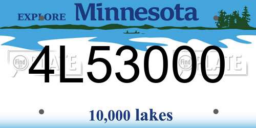 4L53000 Minnesota License Plate
