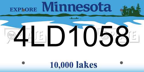 4LD1058 Minnesota License Plate