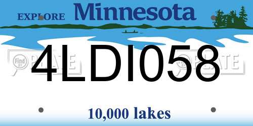 4LDI058 Minnesota License Plate