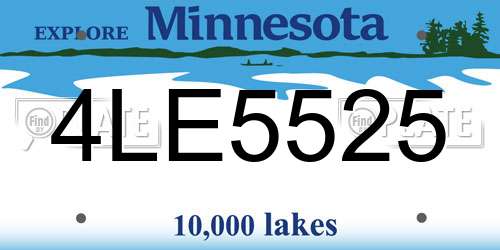 4LE5525 Minnesota License Plate