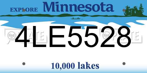 4LE5528 Minnesota License Plate