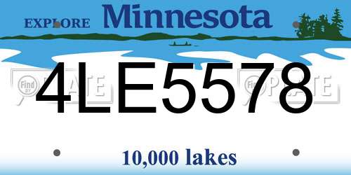 4LE5578 Minnesota License Plate