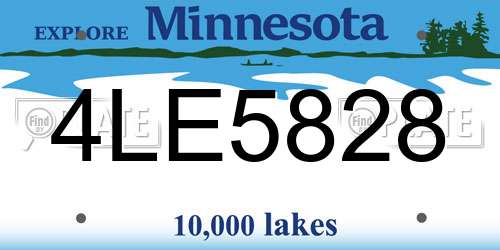 4LE5828 Minnesota License Plate