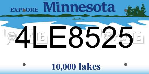 4LE8525 Minnesota License Plate