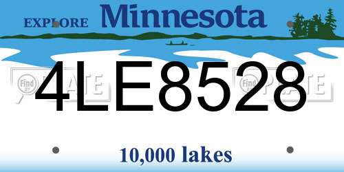 4LE8528 Minnesota License Plate