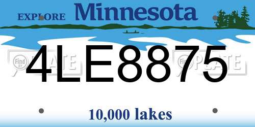 4LE8875 Minnesota License Plate