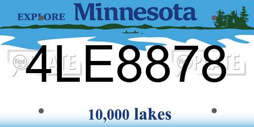 4LE8878 Minnesota License Plate