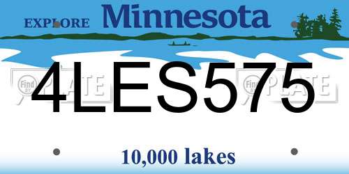 4LES575 Minnesota License Plate
