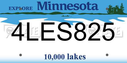 4LES825 Minnesota License Plate