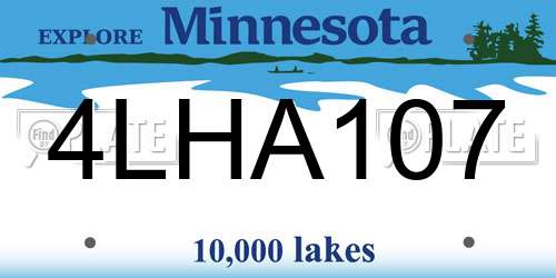 4LHA107 Minnesota License Plate