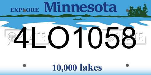 4LO1058 Minnesota License Plate