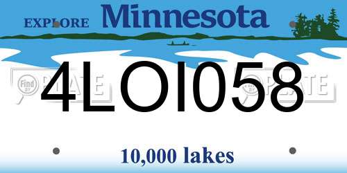 4LOI058 Minnesota License Plate