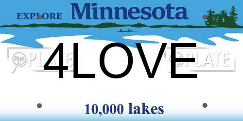 4LOVE Minnesota License Plate