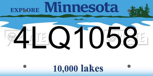 4LQ1058 Minnesota License Plate