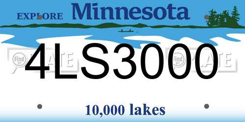4LS3000 Minnesota License Plate