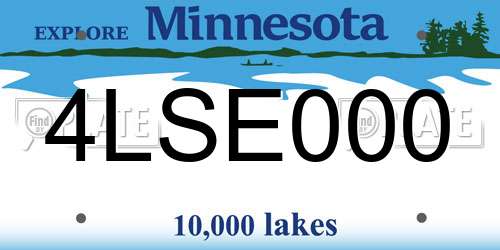 4LSE000 Minnesota License Plate