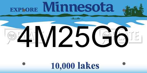 4M25G6 Minnesota License Plate