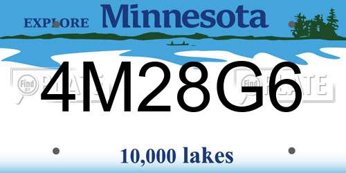 4M28G6 Minnesota License Plate