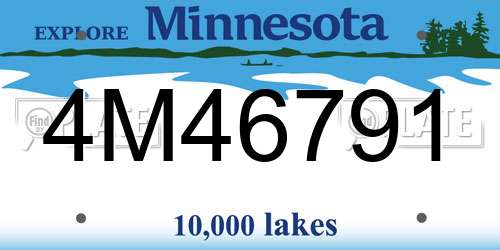 4M46791 Minnesota License Plate