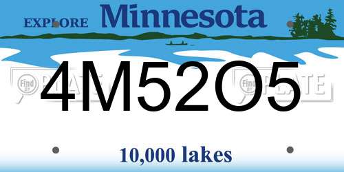 4M52O5 Minnesota License Plate