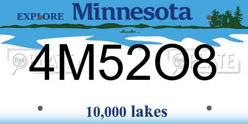 4M52O8 Minnesota License Plate