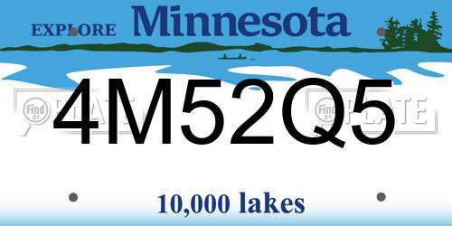 4M52Q5 Minnesota License Plate