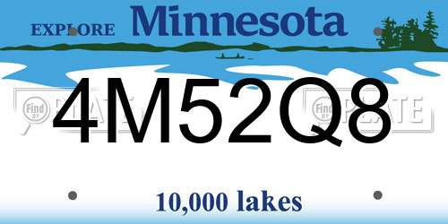 4M52Q8 Minnesota License Plate