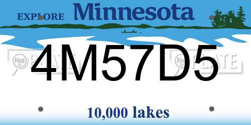 4M57D5 Minnesota License Plate