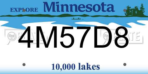 4M57D8 Minnesota License Plate
