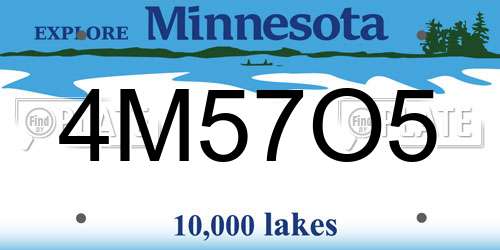 4M57O5 Minnesota License Plate