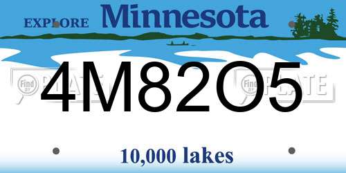 4M82O5 Minnesota License Plate