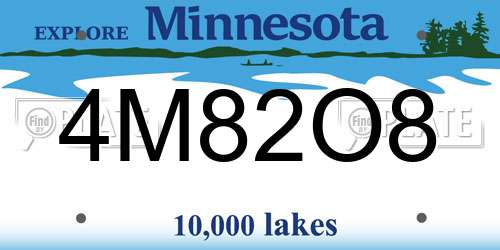4M82O8 Minnesota License Plate