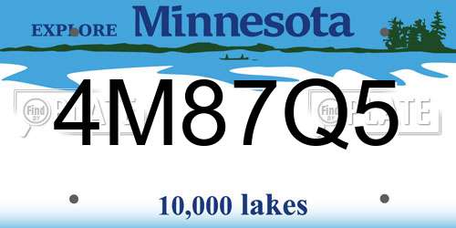 4M87Q5 Minnesota License Plate