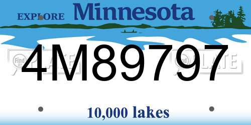 4M89797 Minnesota License Plate