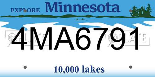 4MA6791 Minnesota License Plate