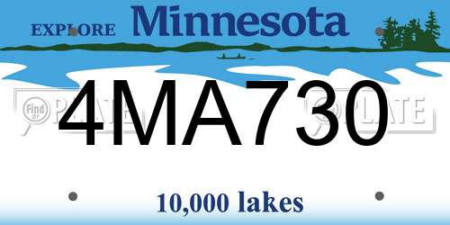 4MA730 Minnesota License Plate