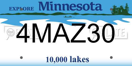 4MAZ30 Minnesota License Plate