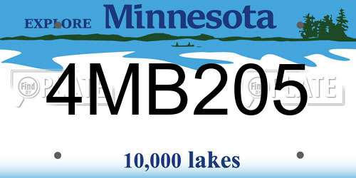 4MB205 Minnesota License Plate