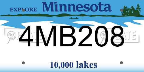 4MB208 Minnesota License Plate