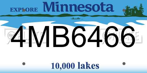 4MB6466 Minnesota License Plate