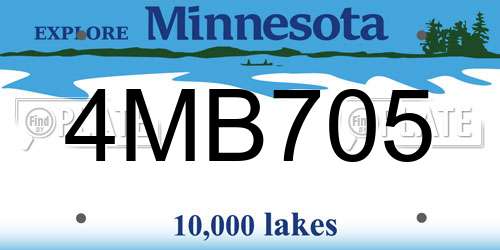 4MB705 Minnesota License Plate