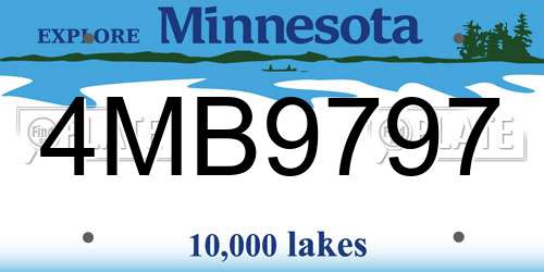 4MB9797 Minnesota License Plate