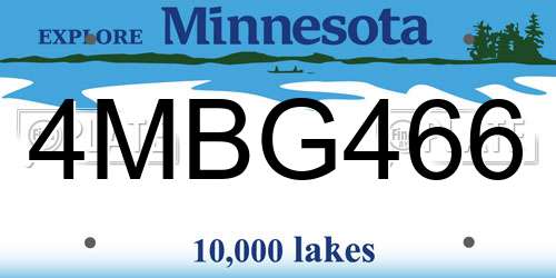 4MBG466 Minnesota License Plate