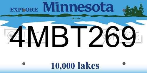 4MBT269 Minnesota License Plate