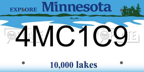 4MC1C9 Minnesota License Plate