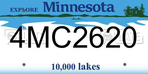 4MC2620 Minnesota License Plate