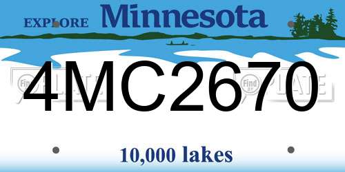 4MC2670 Minnesota License Plate