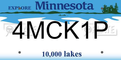 4MCK1P Minnesota License Plate