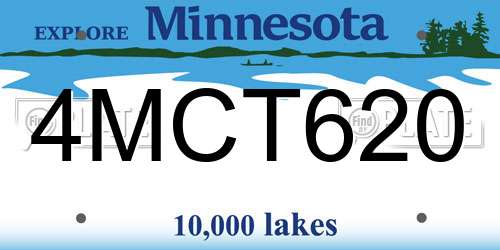 4MCT620 Minnesota License Plate